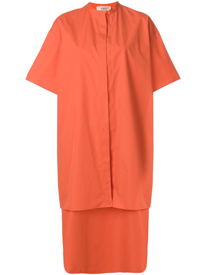 Ports 1961 Layered Look Shirt Dress - Yellow & Orange