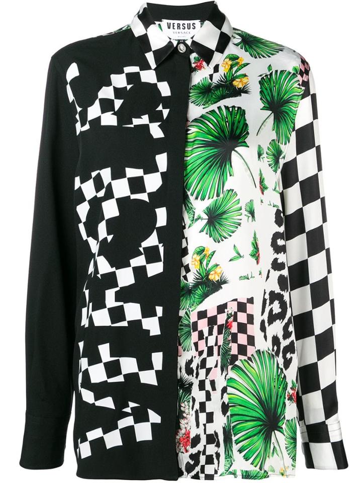 Versus Mixed Print Shirt - Black