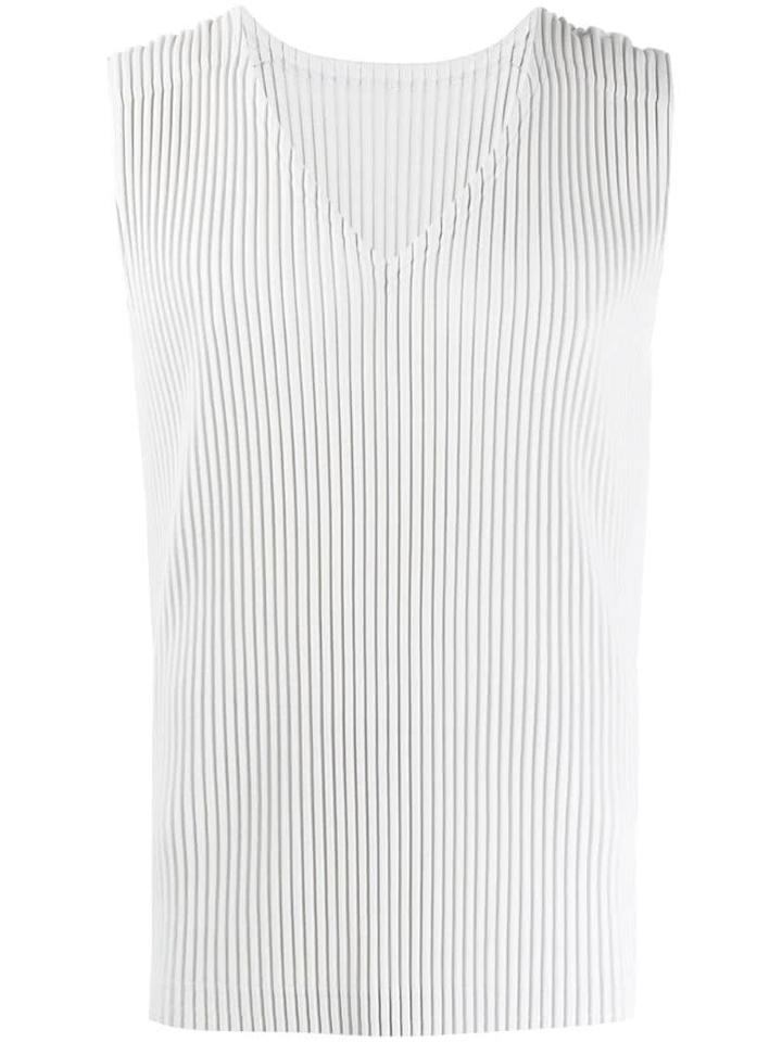 Homme Plissé Issey Miyake Pleated Sleeveless Vest - Grey
