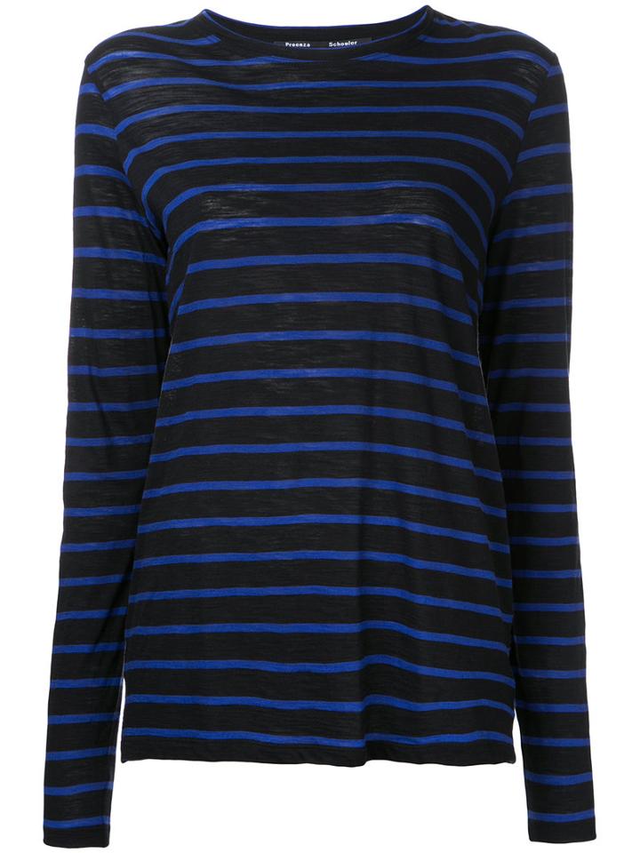 Proenza Schouler - Relaxed Striped Top - Women - Cotton - L, Black, Cotton