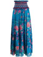 Anjuna Floral Print Maxi Skirt - Blue
