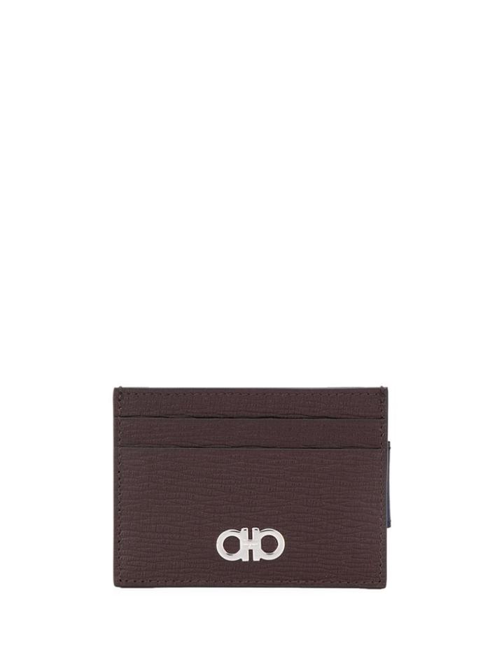Salvatore Ferragamo Double Gancini Cardholder - Brown