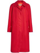 Burberry Single-breasted Rain Coat - Red