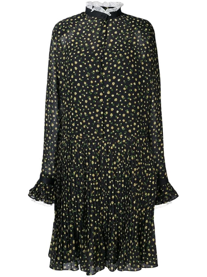 Philosophy Di Lorenzo Serafini Rose Print Midi Dress - Black