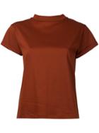 Estnation - High Neck T-shirt - Women - Cotton - 38, Brown, Cotton