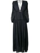 Wandering Ruffle Trim Maxi Dress - Black