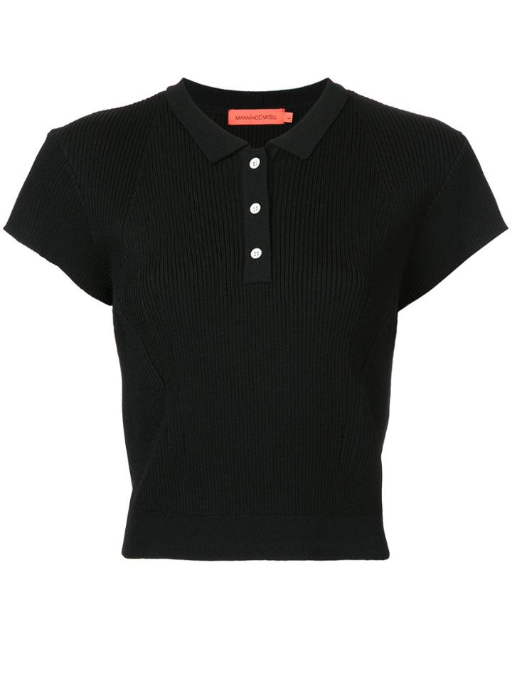 Manning Cartell Ribbed Polo Shirt - Black
