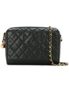 Chanel Pre-owned Quilted Logo Shoulder Bag - Black