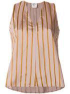 Forte Forte Striped V-neck Vest - Nude & Neutrals