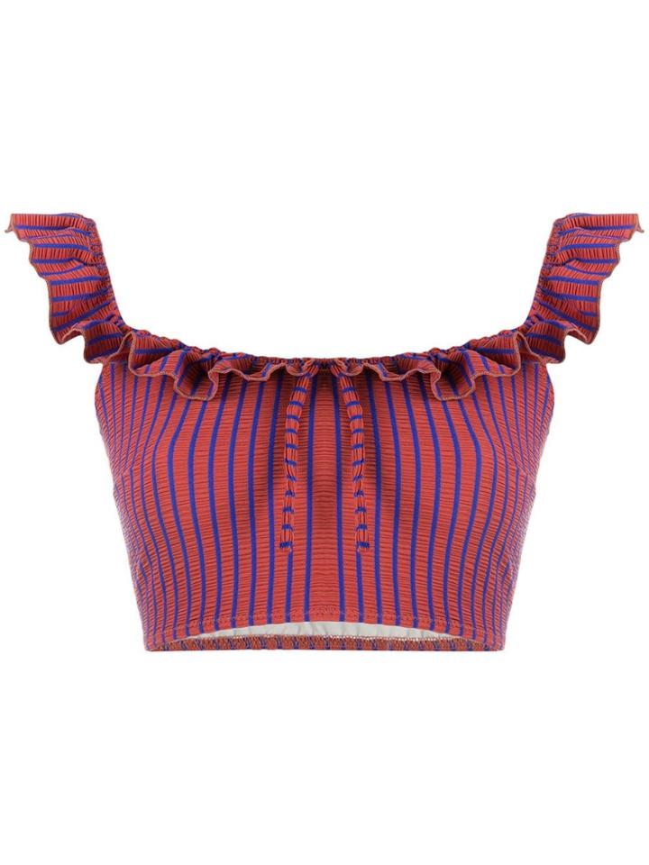 Solid & Striped Striped Bikini Top - Red