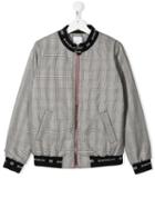 Givenchy Kids Teen Houndstooth Check Bomber Jacket - White