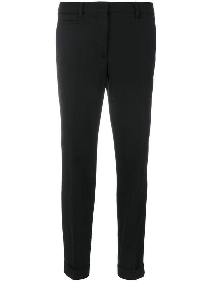 Brag-wette Slim-fit Cropped Trousers - Black