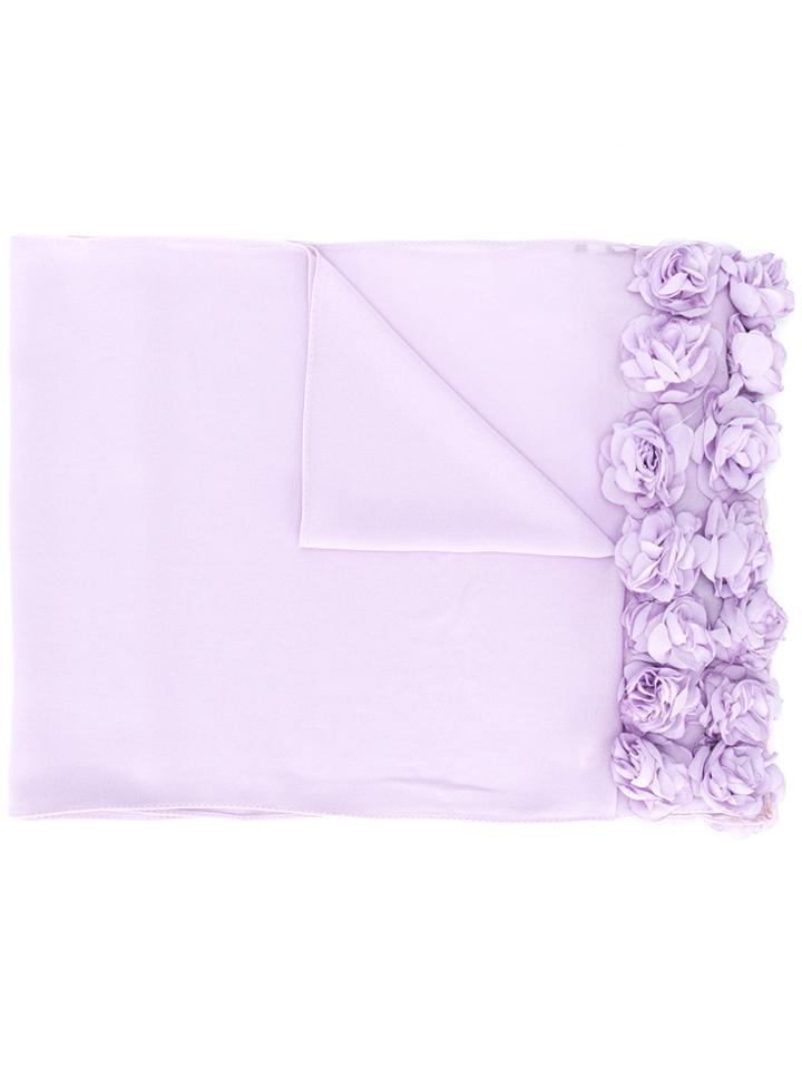 Twin-set Ruffled Hem Scarf - Pink & Purple