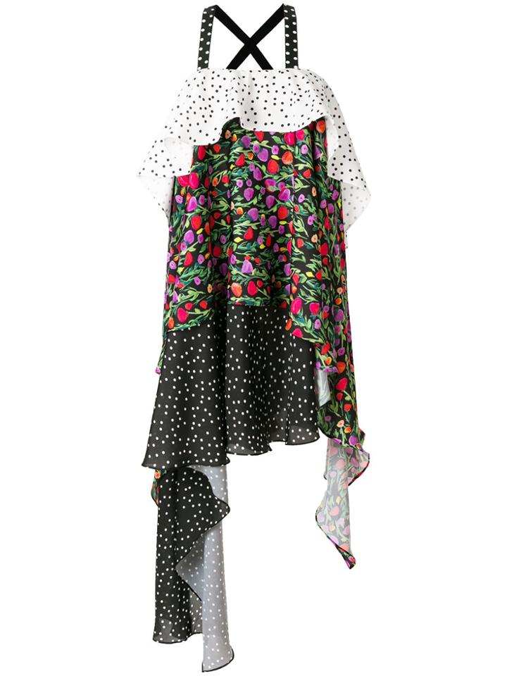 Ssheena Cold-shoulder Layered Dress - Multicolour
