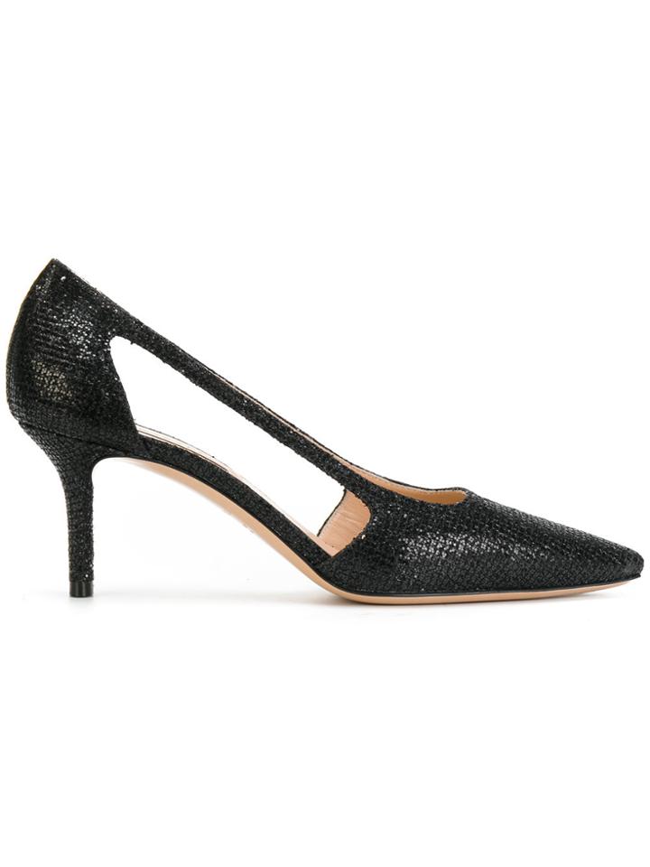 Casadei Glittered Cut-out Pumps - Black