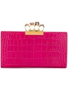 Alexander Mcqueen Skull Four Ring Flat Pouch - Pink & Purple