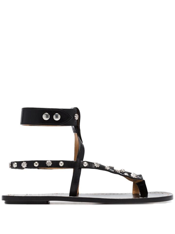 Isabel Marant Black Engo Studded Leather Sandals