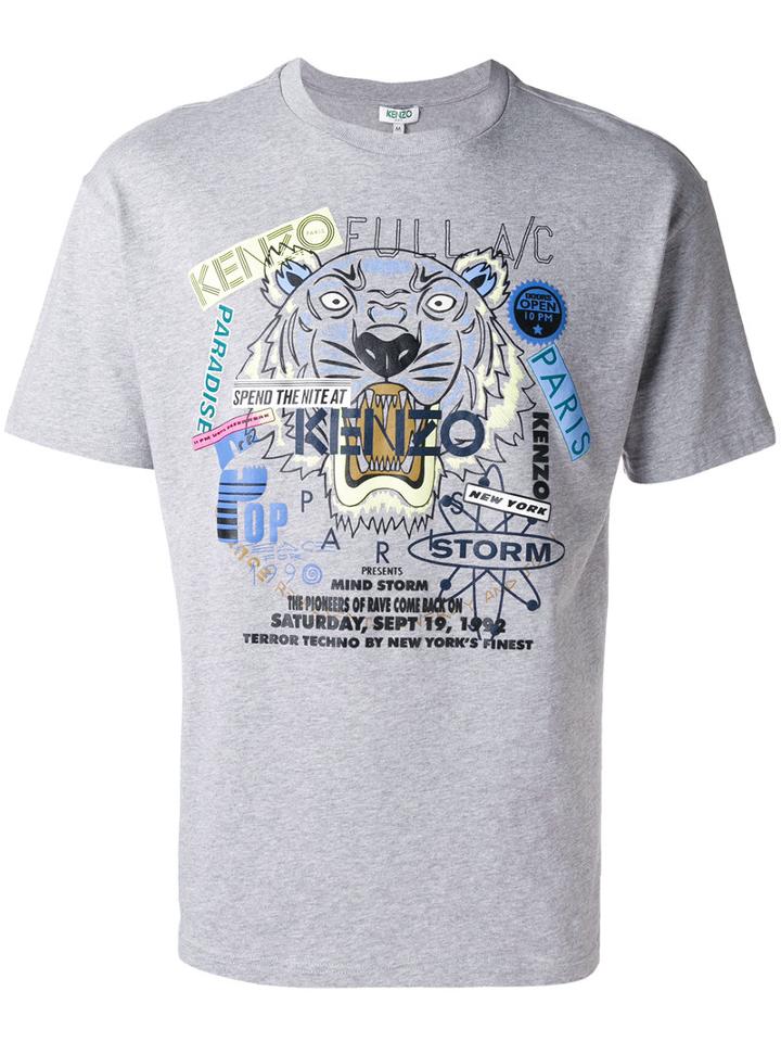 Kenzo - Tiger X Flyer T-shirt - Men - Cotton - S, Grey, Cotton