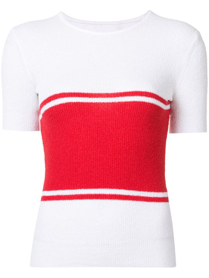 Maison Margiela - Striped Knitted Top - Women - Cotton/polyimide - 42, White, Cotton/polyimide