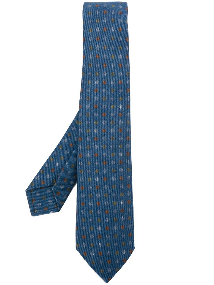 Kiton Diamond Pattern Tie - Blue