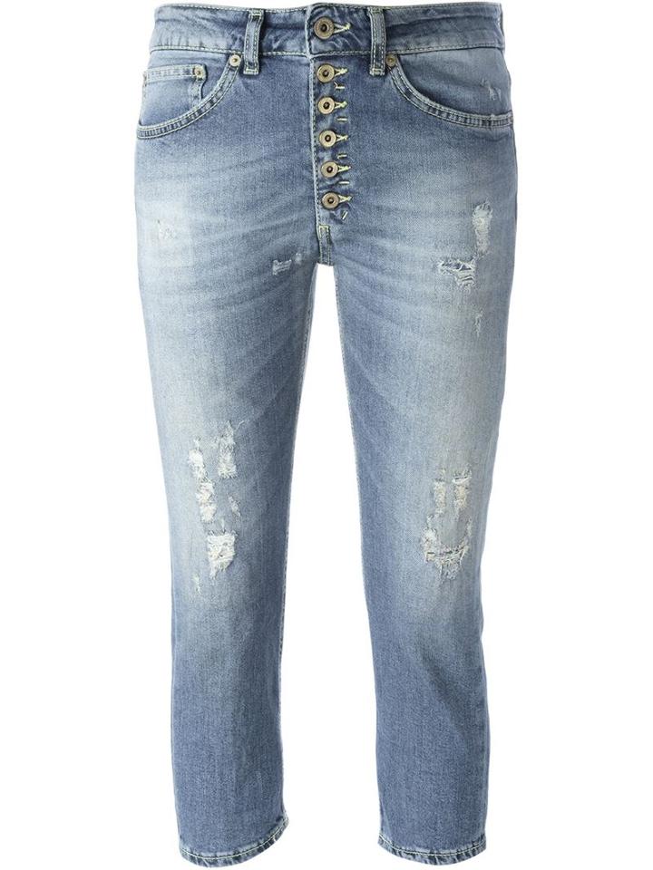 Dondup Cropped Jeans, Women's, Size: 27, Blue, Cotton/spandex/elastane/polyester