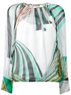 Emilio Pucci Geometric Print Blouse, Women's, Size: 44, Silk