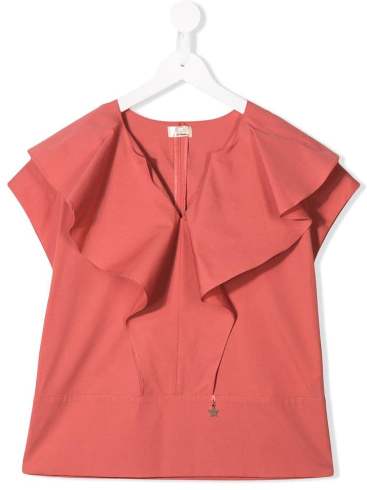 Elisabetta Franchi La Mia Bambina Teen Ruffle Trimmed Blouse - Pink