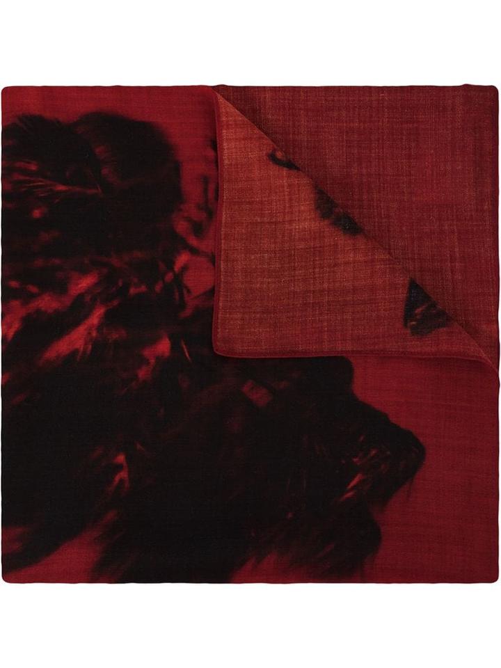 Matthew Miller Dyed Effect Merino Wool Scarf - Red