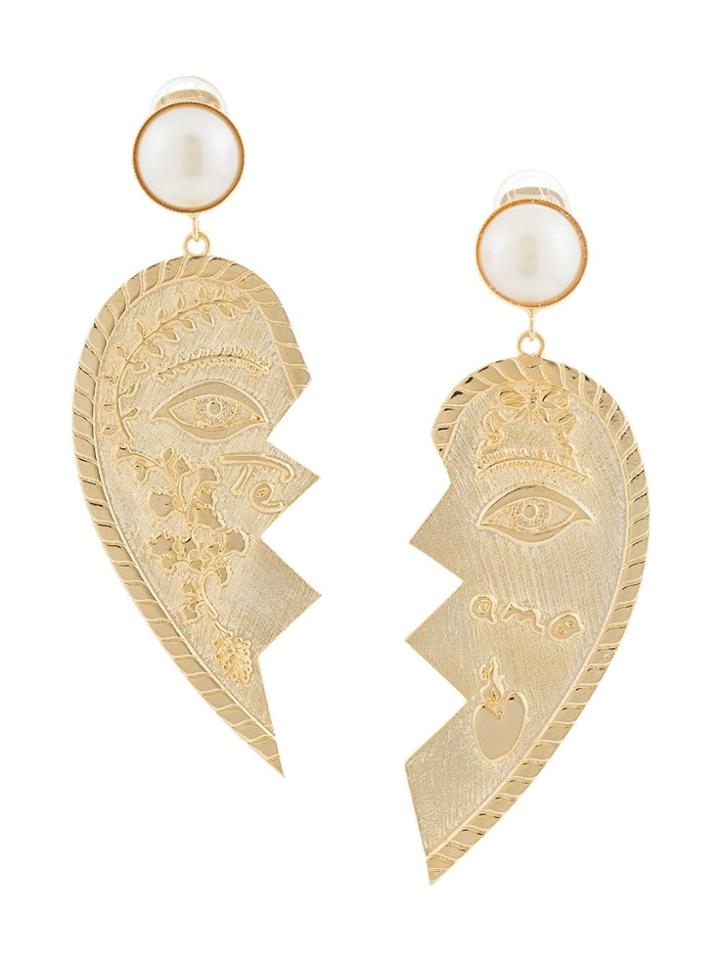 Sandra Mansour Broken Heart Earrings - Gold