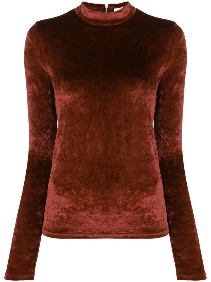 Sonia Rykiel Velvet Effect Jumper - Red