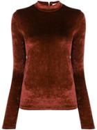 Sonia Rykiel Velvet Effect Jumper - Red