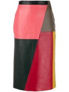 Eudon Choi Colourblock Leather Midi Skirt - Neutrals