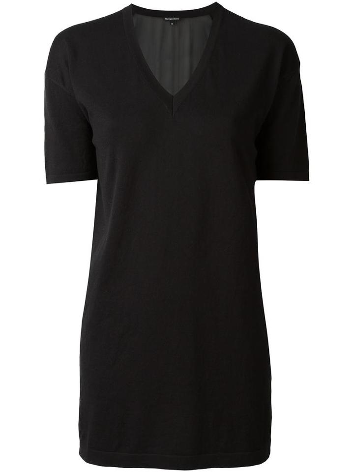 Ann Demeulemeester V Neck Knit Top, Women's, Size: 36, Black, Silk/cotton/cashmere