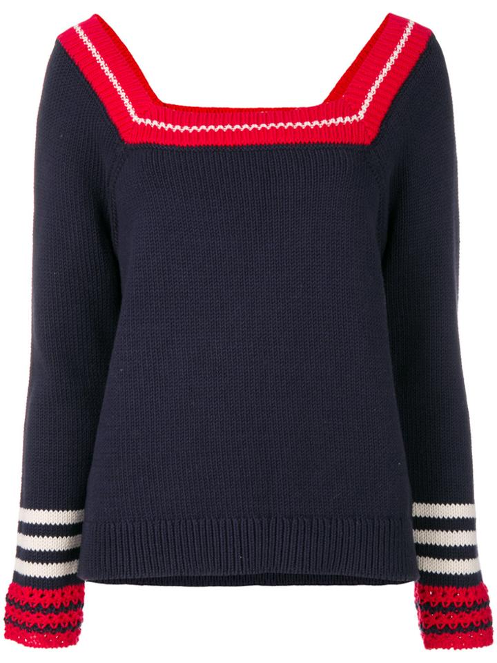 Chinti & Parker Square Neck Jumper - Blue