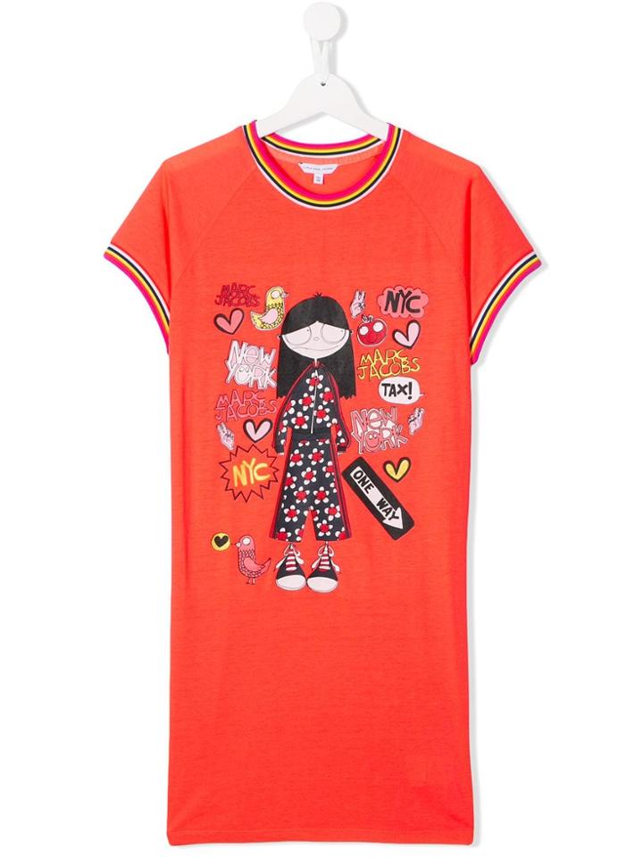 Little Marc Jacobs Teen Miss Marc Print Dress - Pink