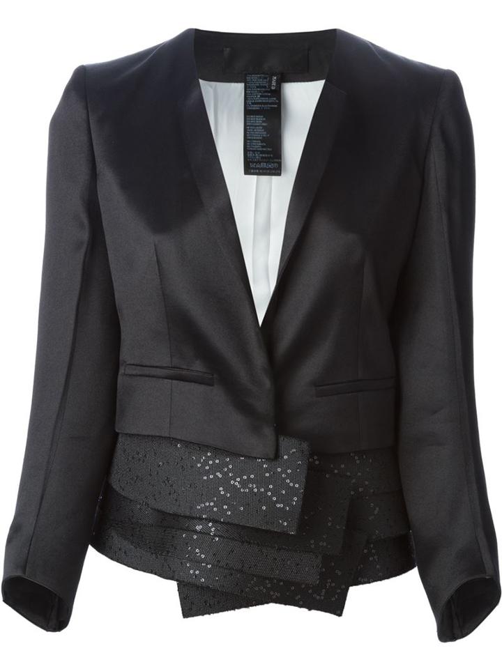 Haider Ackermann Layered Fitted Blazer, Women's, Size: 40, Black, Silk/cotton/virgin Wool
