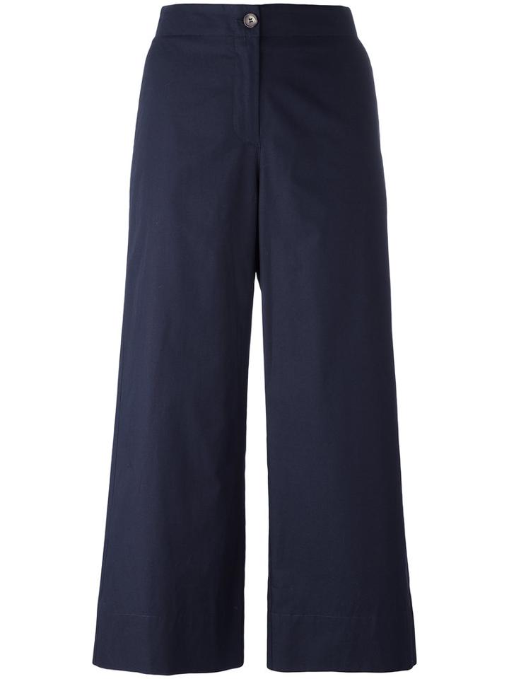 I'm Isola Marras Flared Cropped Trousers, Women's, Size: 42, Blue, Cotton