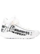 Nasir Mazhar Graphic Logo Sneakers, Men's, Size: 41, White, Pvc/leather/acrylic/rubber