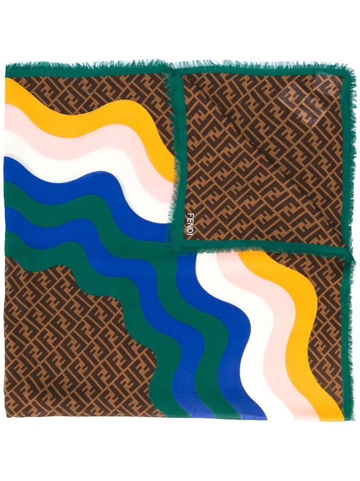 Fendi Signature Scarf, Women's, Silk/wool