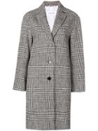 Ck Calvin Klein Check Patterned Coat - White