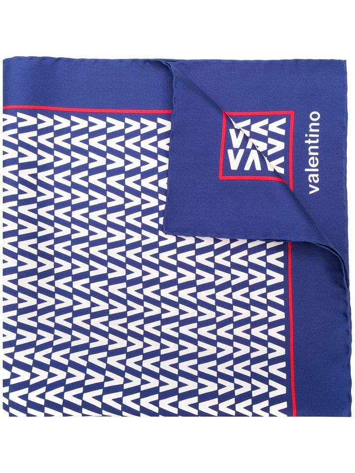 Valentino Optical V Scarf - Blue
