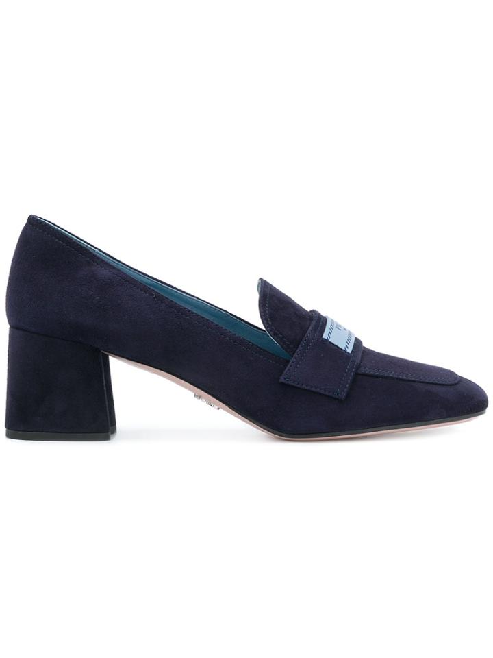Prada Logo Detail Pumps - Blue