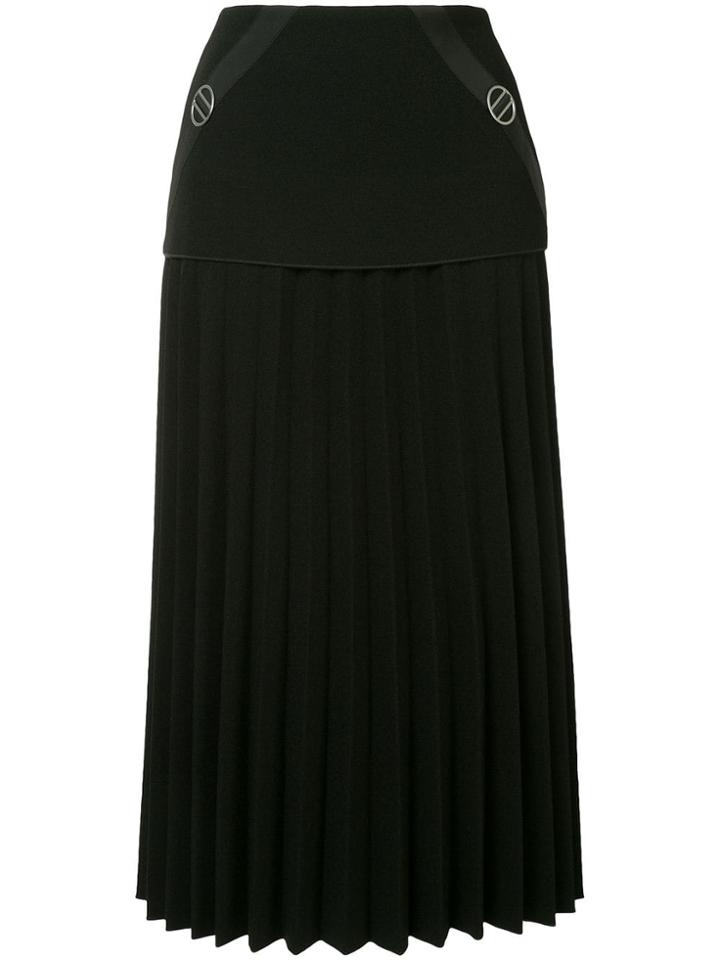 Dion Lee Mid Length Pleated Skirt - Black