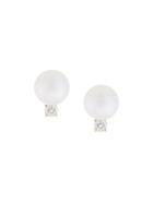 Jemma Wynne 18kt Gold Akoya Diamond Stud Earrings - White