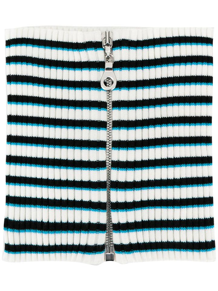 Maison Margiela Striped Zip-up Cuff Scarf - White