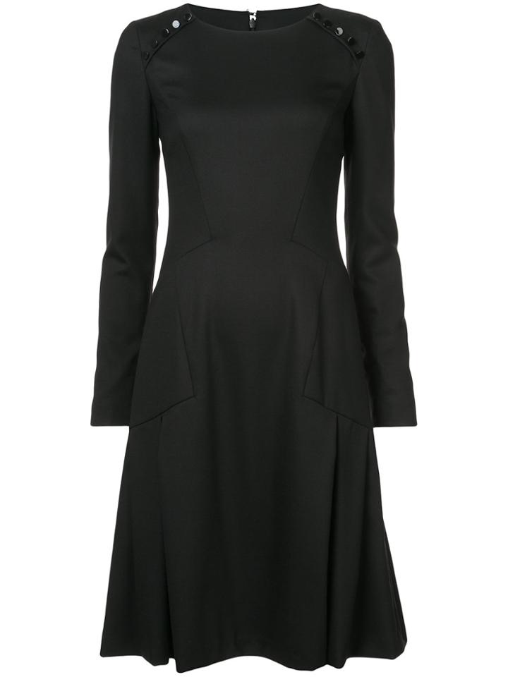 Carolina Herrera Long-sleeve Flared Dress - Black