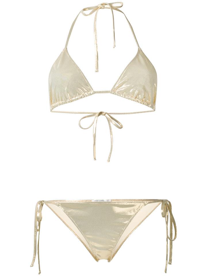 Faith Connexion - Glossy Effect Bikini Set - Women - Polyamide/spandex/elastane - 3, Yellow/orange, Polyamide/spandex/elastane