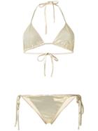 Faith Connexion - Glossy Effect Bikini Set - Women - Polyamide/spandex/elastane - 3, Yellow/orange, Polyamide/spandex/elastane