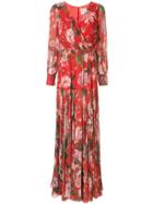 Ingie Paris Floral Wrap Long Dress - Red