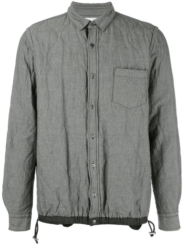 Sacai Quilted Shirt Jacket, Men's, Size: 4, Grey, Cotton/linen/flax/polyester